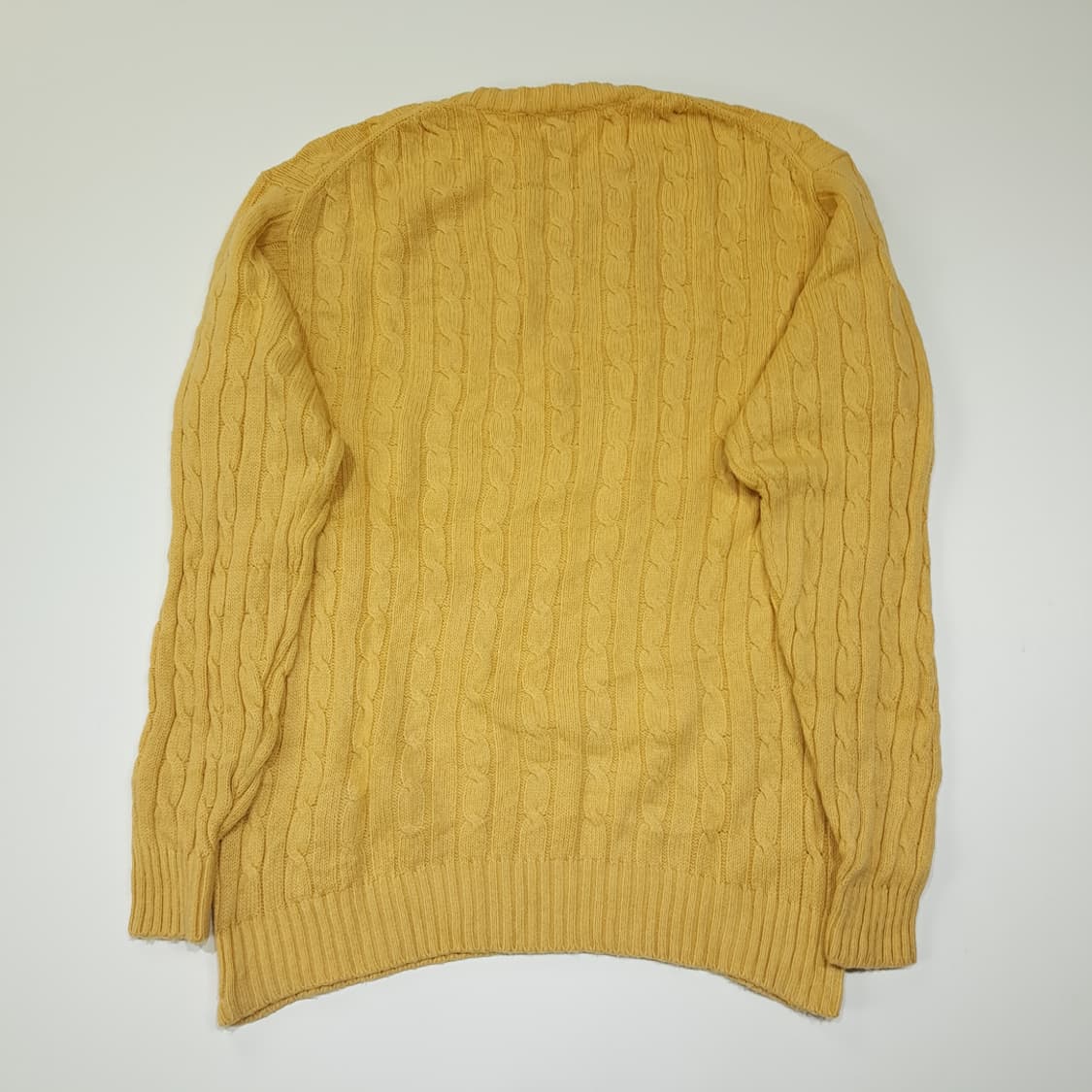 CL353 L 엘엘빈 90s 00s 램스울 케이블 옐로우 니트 스웨터 상품이미지5