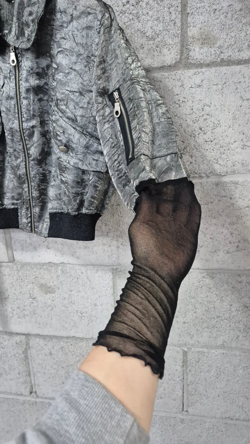 실버 텍스처드 봄버 자켓 상품이미지6