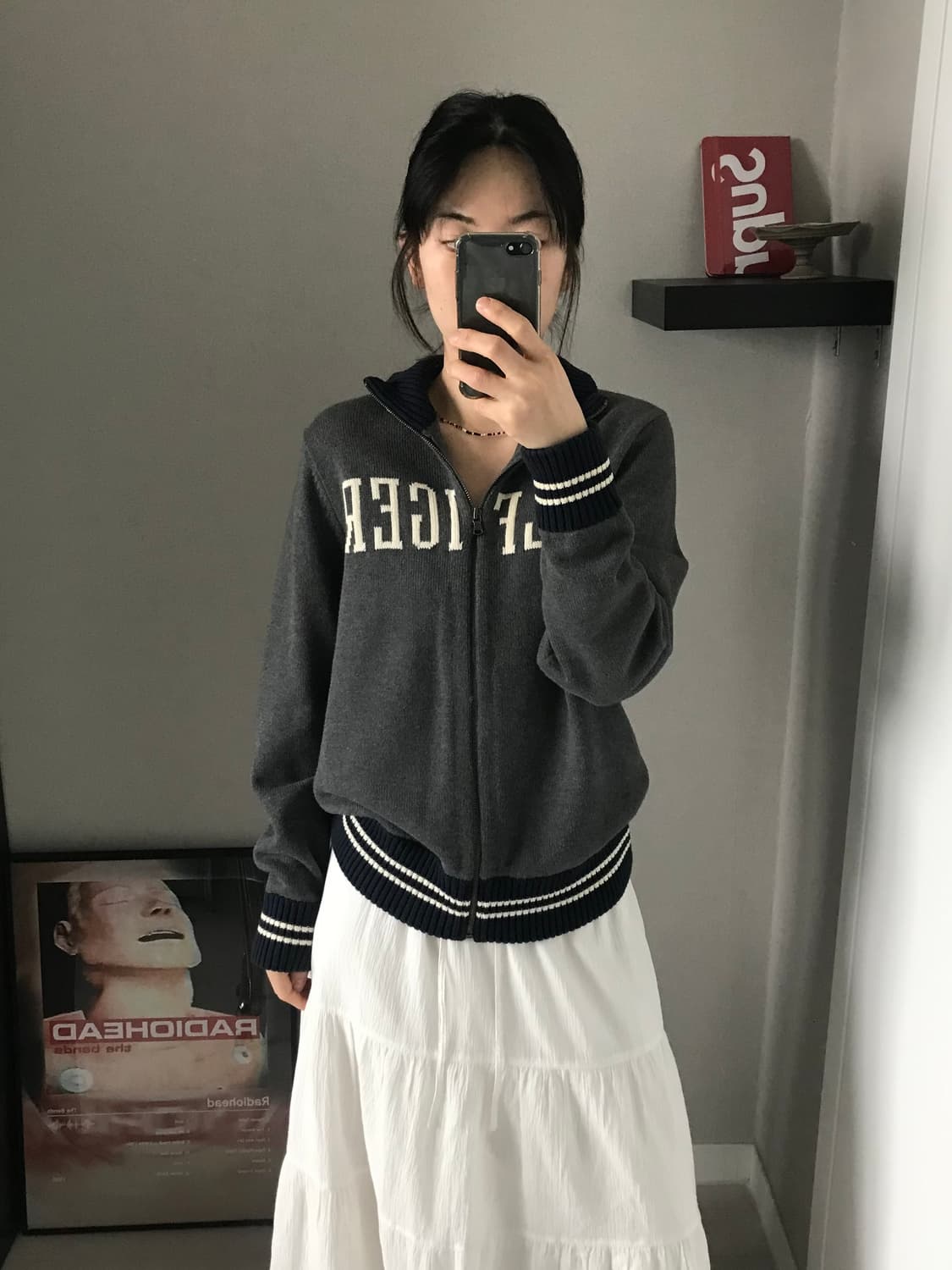 타미힐피거 중앙 스펠아웃 차콜 니트 집업 상품이미지4