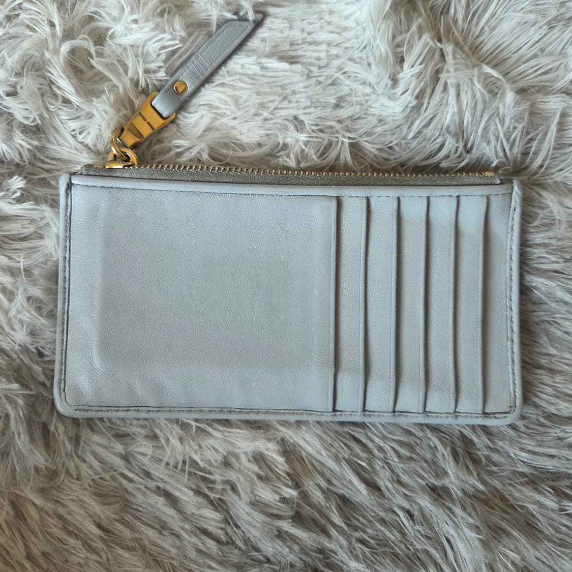 [정품] 미우미우 마테라쎄 나파 가죽 장지갑 스카이블루 상품이미지2