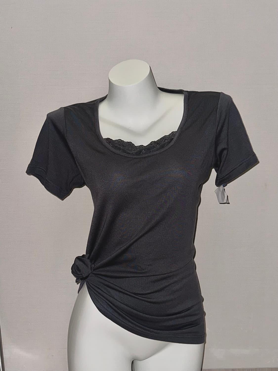 차콜 레이어드 반소매 티 상품이미지3