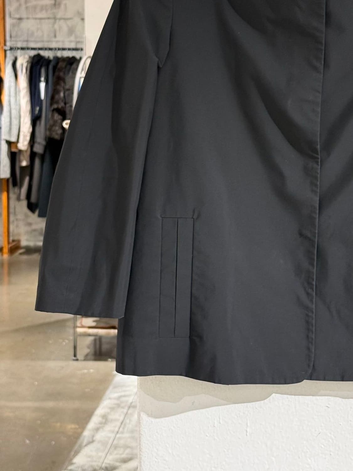 질샌더 블랙 노카라 7부 폴리 자켓 상품이미지4