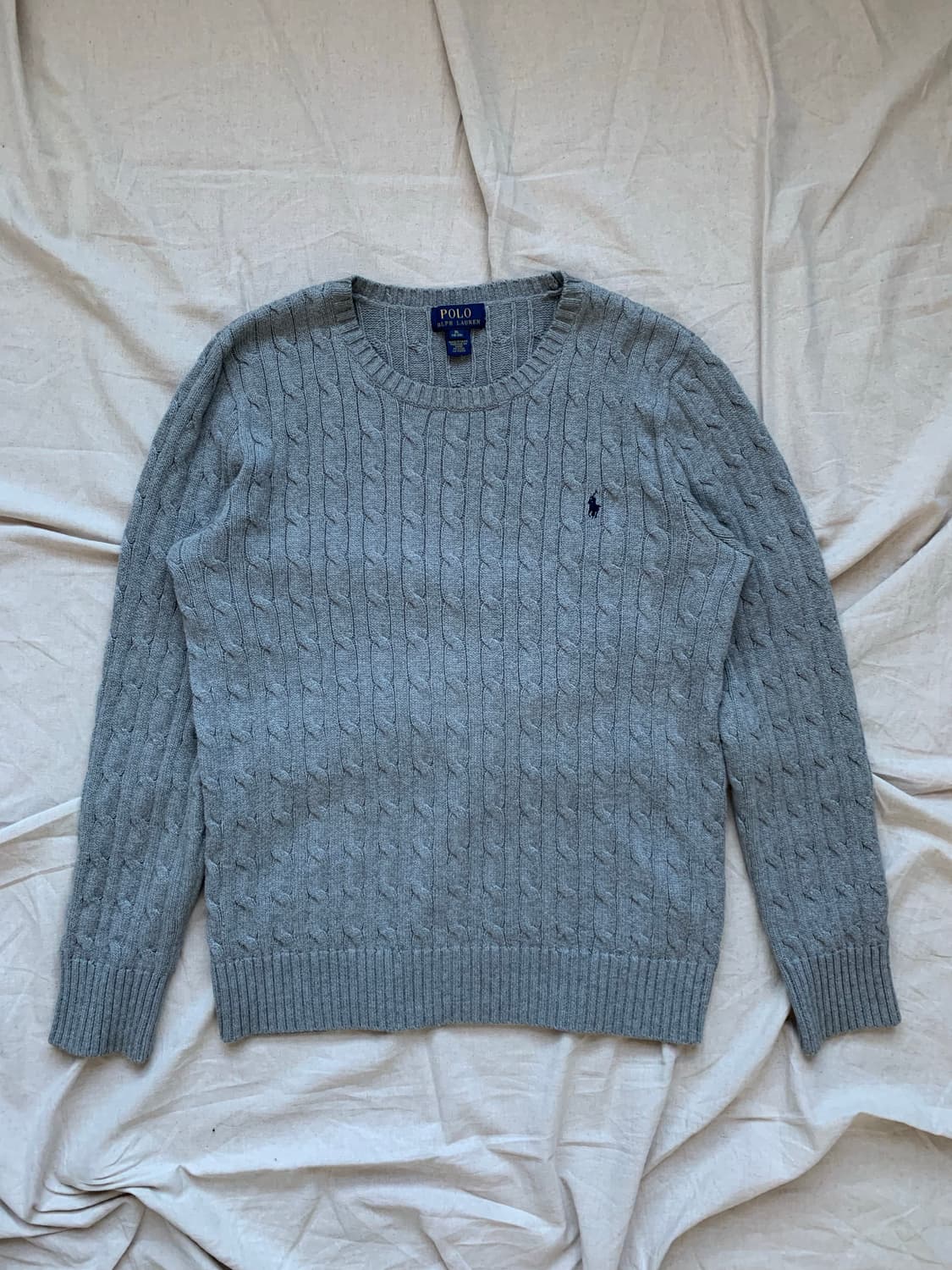 폴로 랄프로렌 신형택 포니로고 케이블 라운드 니트 그레이 상품이미지4
