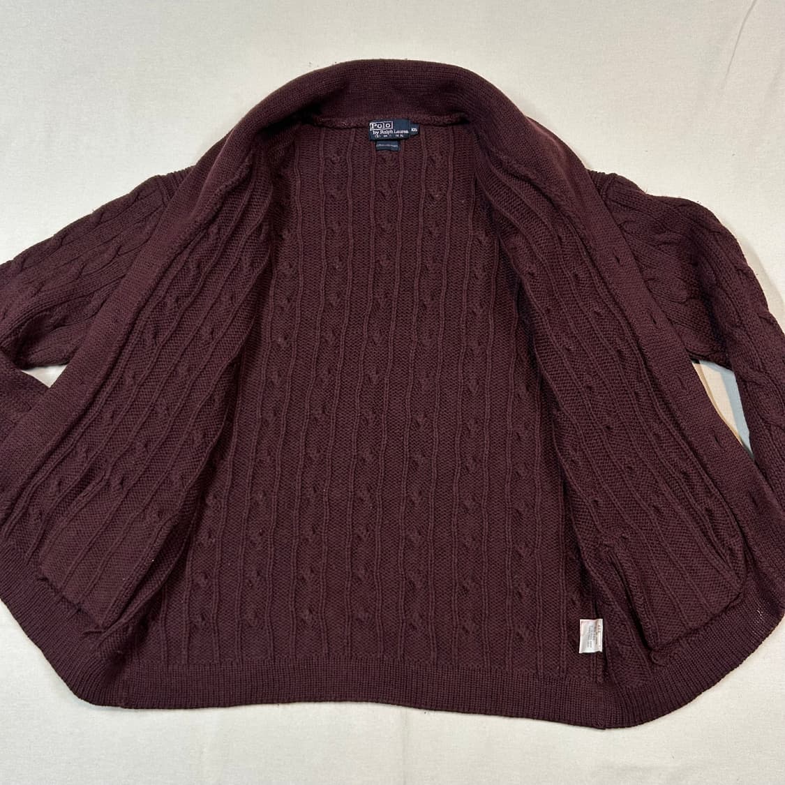 XL) 폴로 랄프로렌 80s 숄카라 울 케이블 니트 가디건 상품이미지7