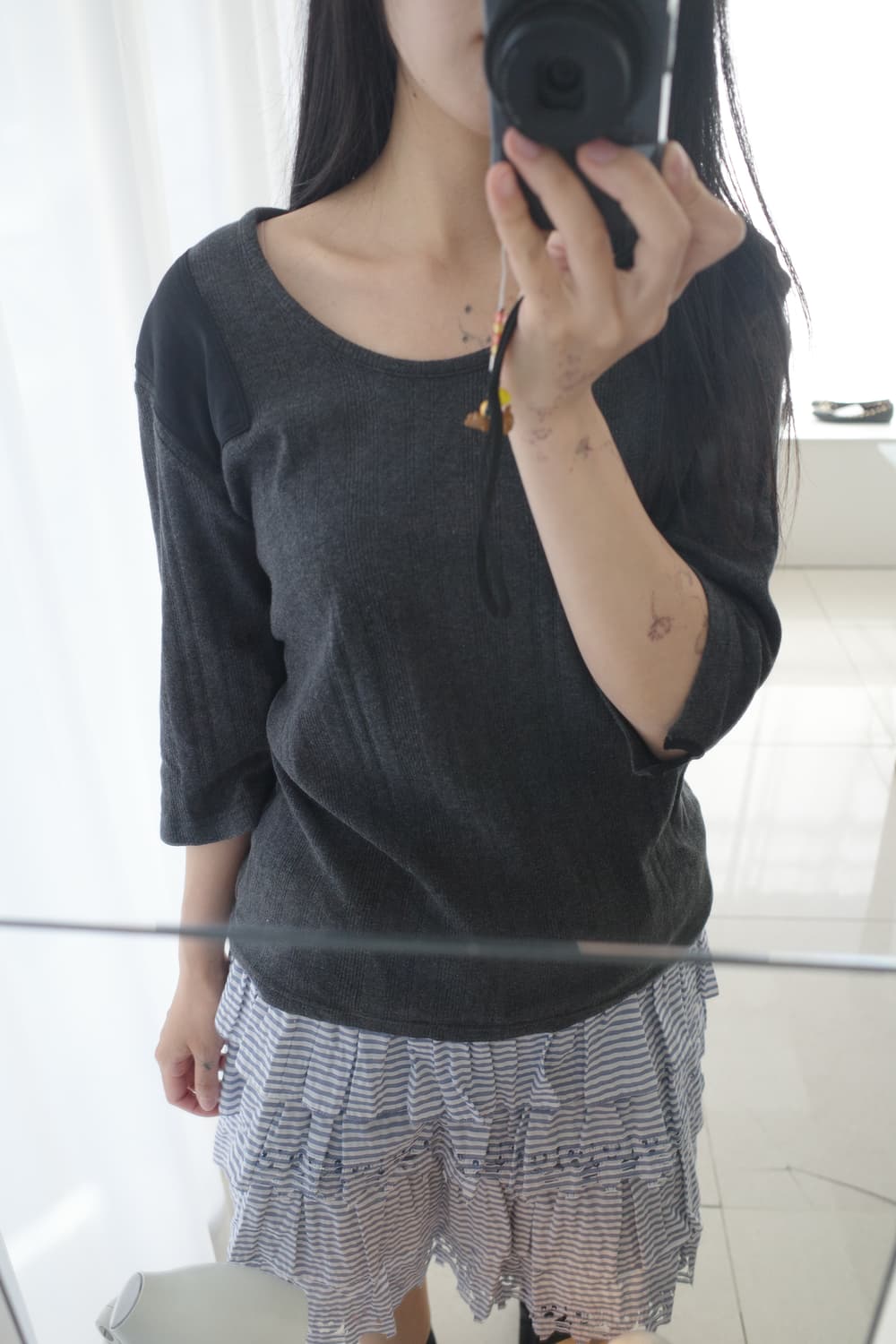 Padded shoulder top 상품이미지3