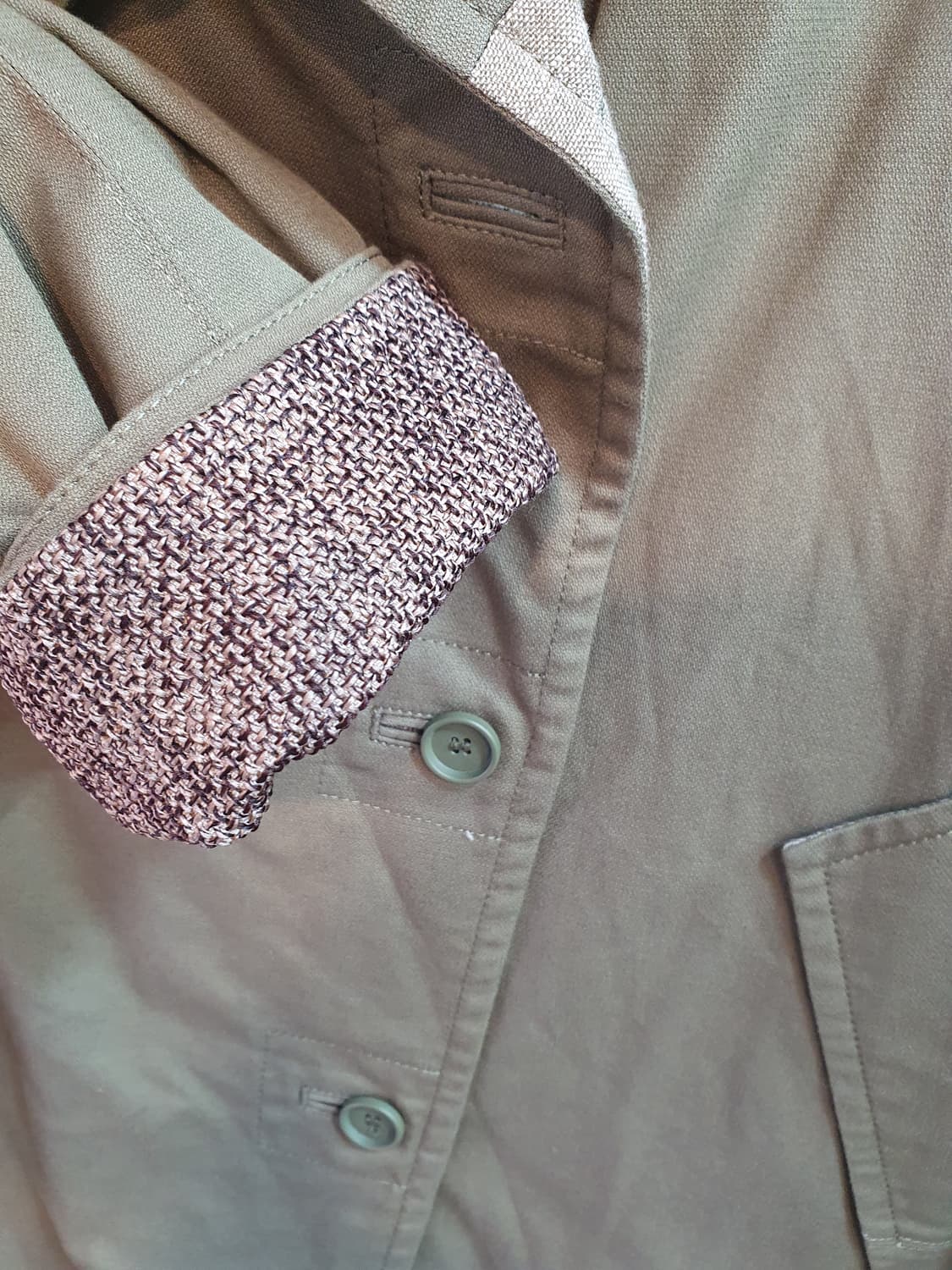 SYSTEM 브랜드의 카키색 트렌치 코트 상품이미지4