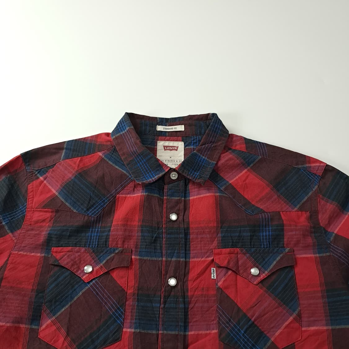 CK431 M 리바이스 화이트탭 웨스턴스냅 체크 셔츠 남방 상품이미지2