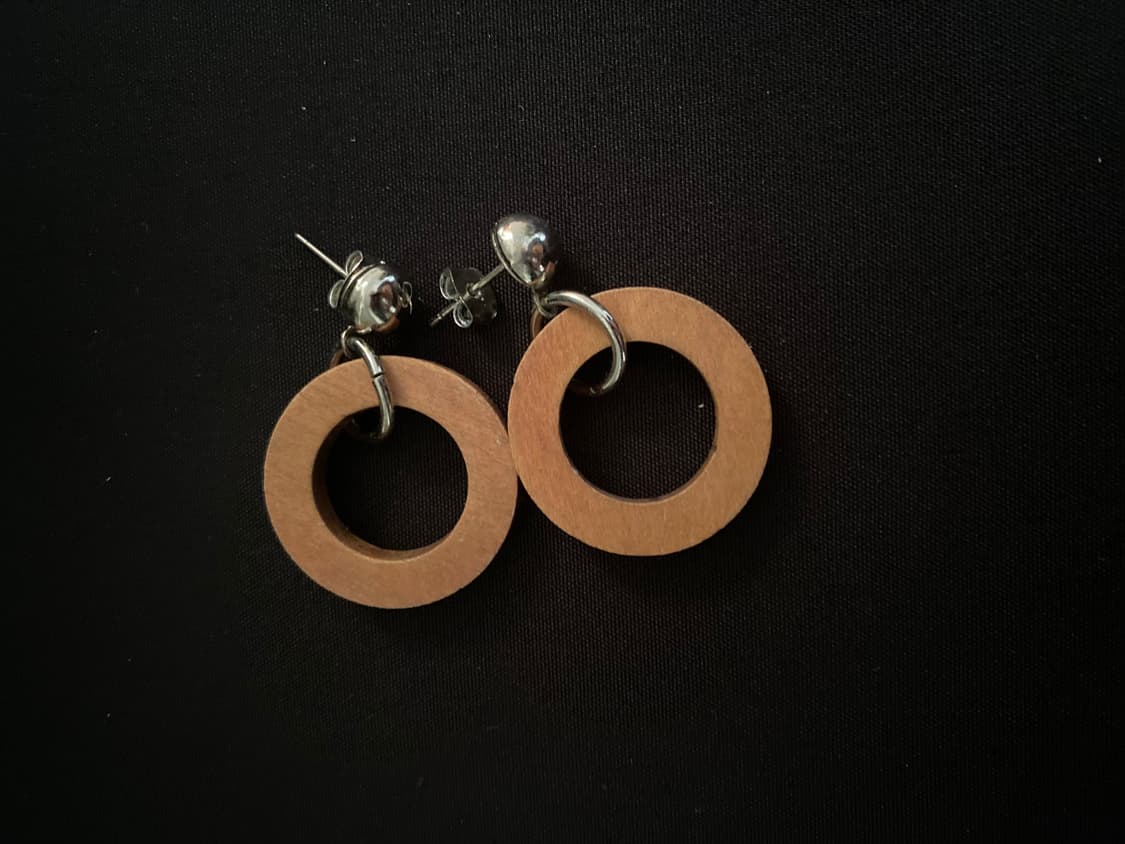 우드 링 귀걸이 상품이미지3