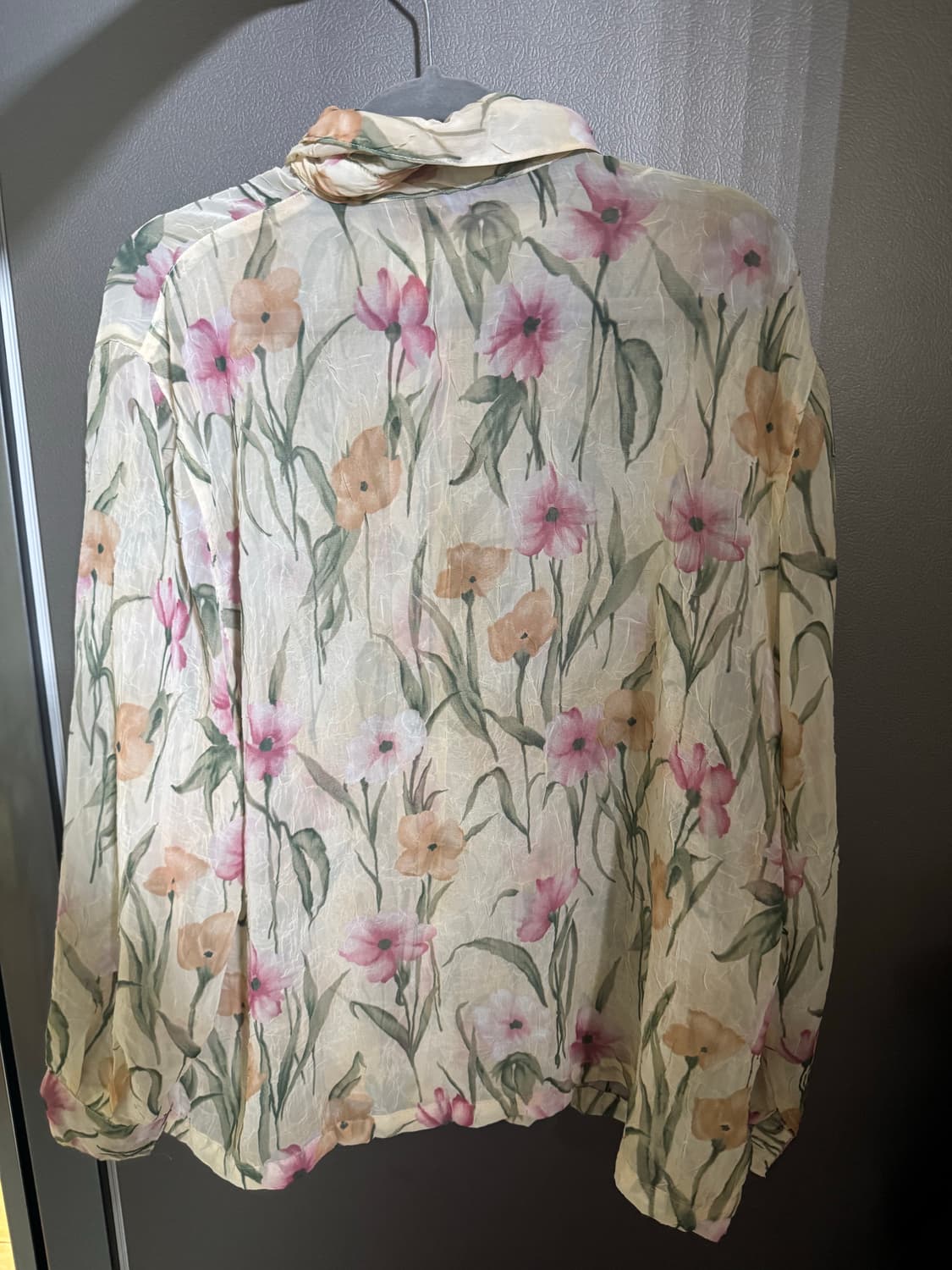 Flower sheer shirt 플라워 쉬어 빈티지 링클 셔츠 상품이미지2