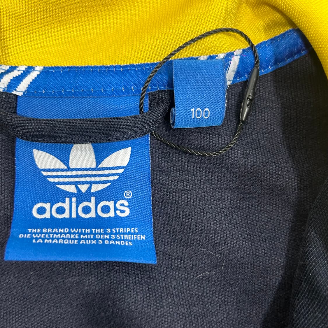 Adidas 아디다스 옐로우 네이비 배색 트랙탑 져지 상품이미지5