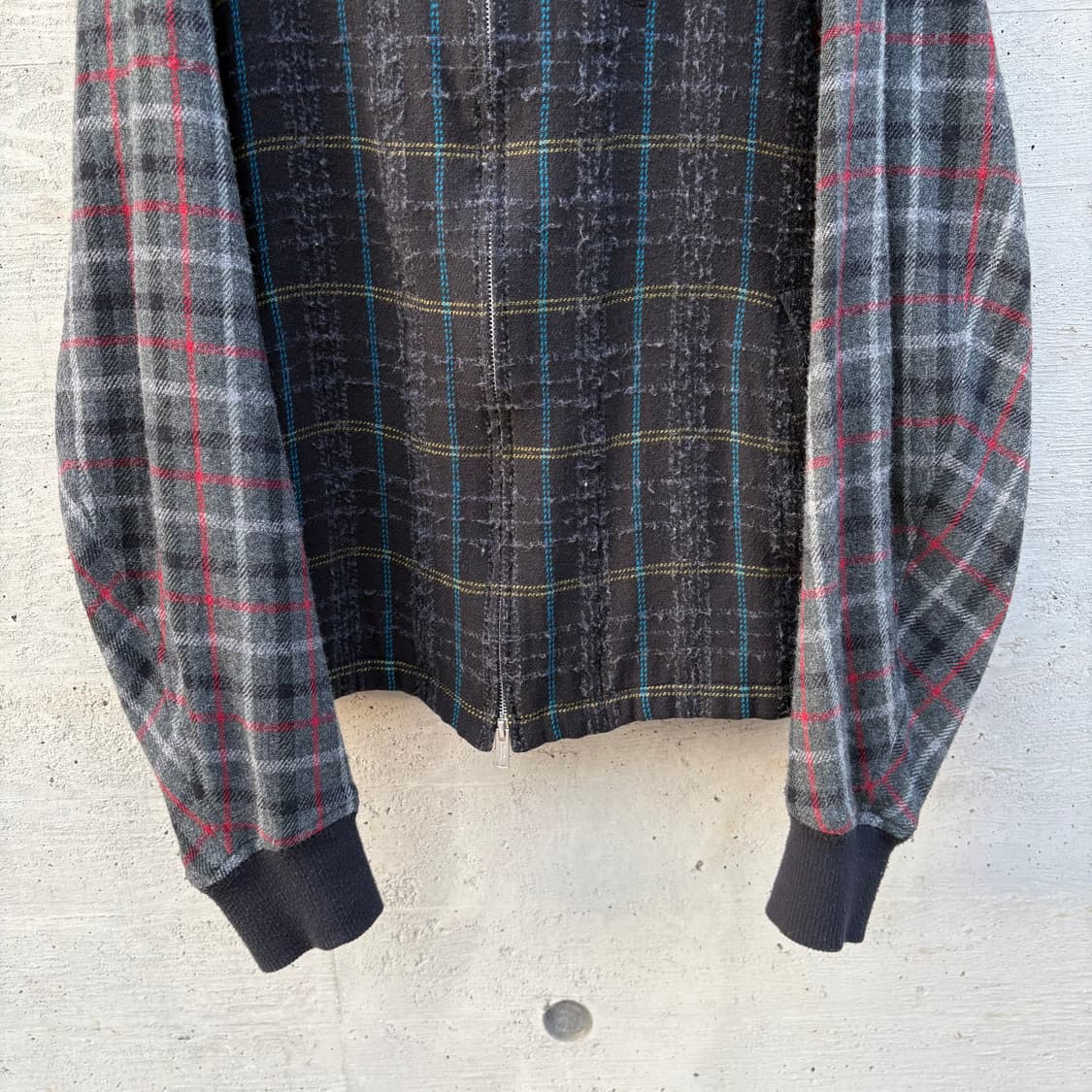 언더커버 블랙 울 체커 후드 자켓 상품이미지5