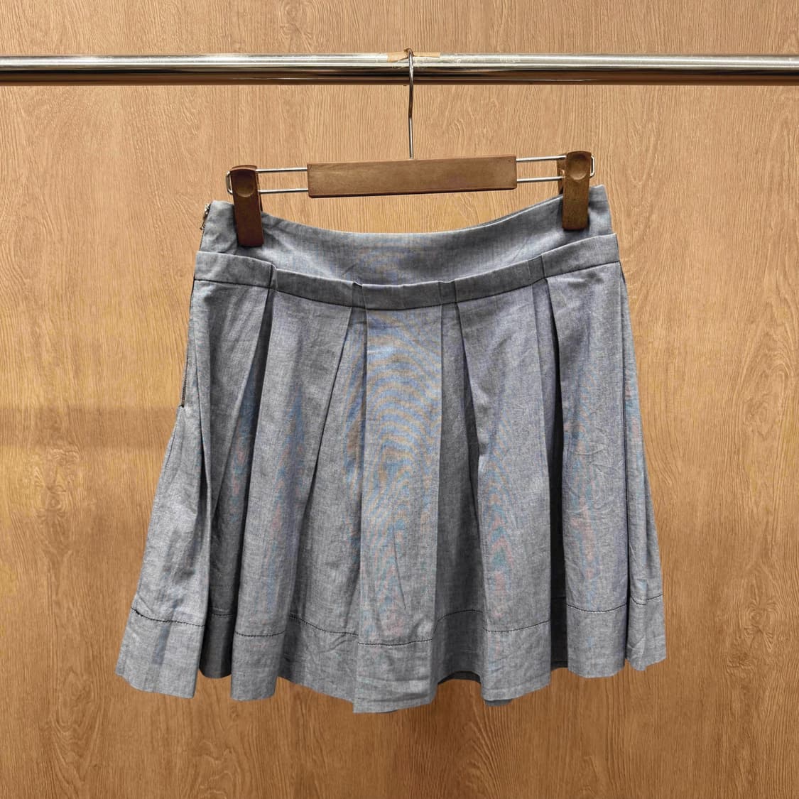 씨 바이 끌로에 코튼 플리츠 미니스커트 턱 디테일 A라인 연청 상품이미지3