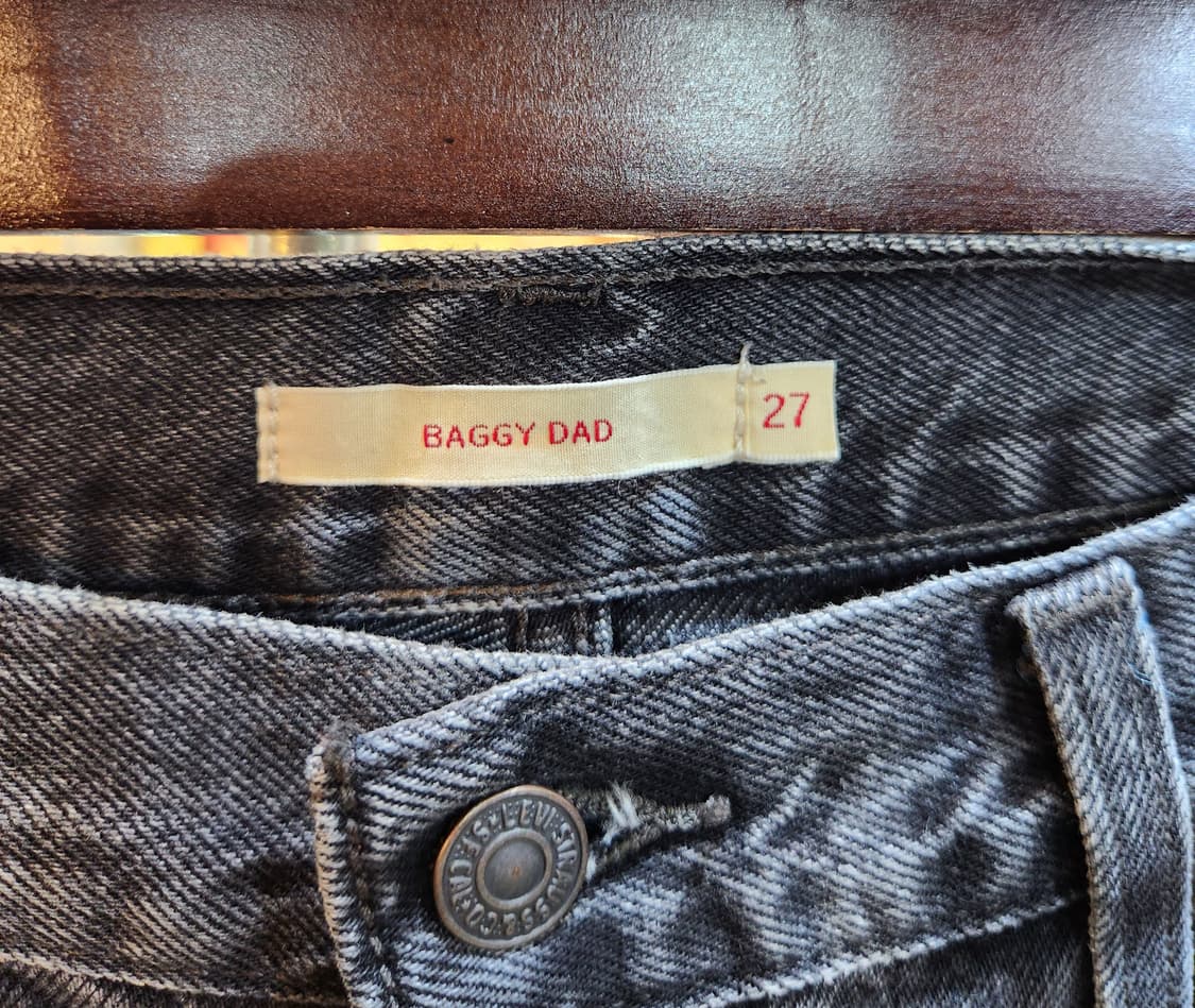 LEVIS 리바이스 흑청 베기 핏 데님 팬츠 상품이미지5