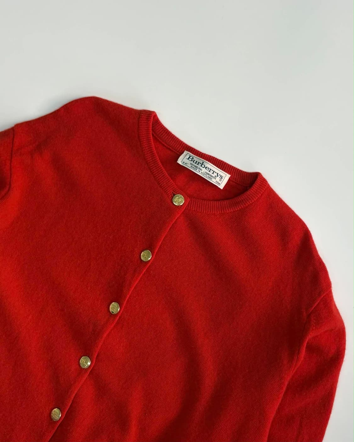 버버리 골드 버튼 울 니트 가디건 상품이미지5
