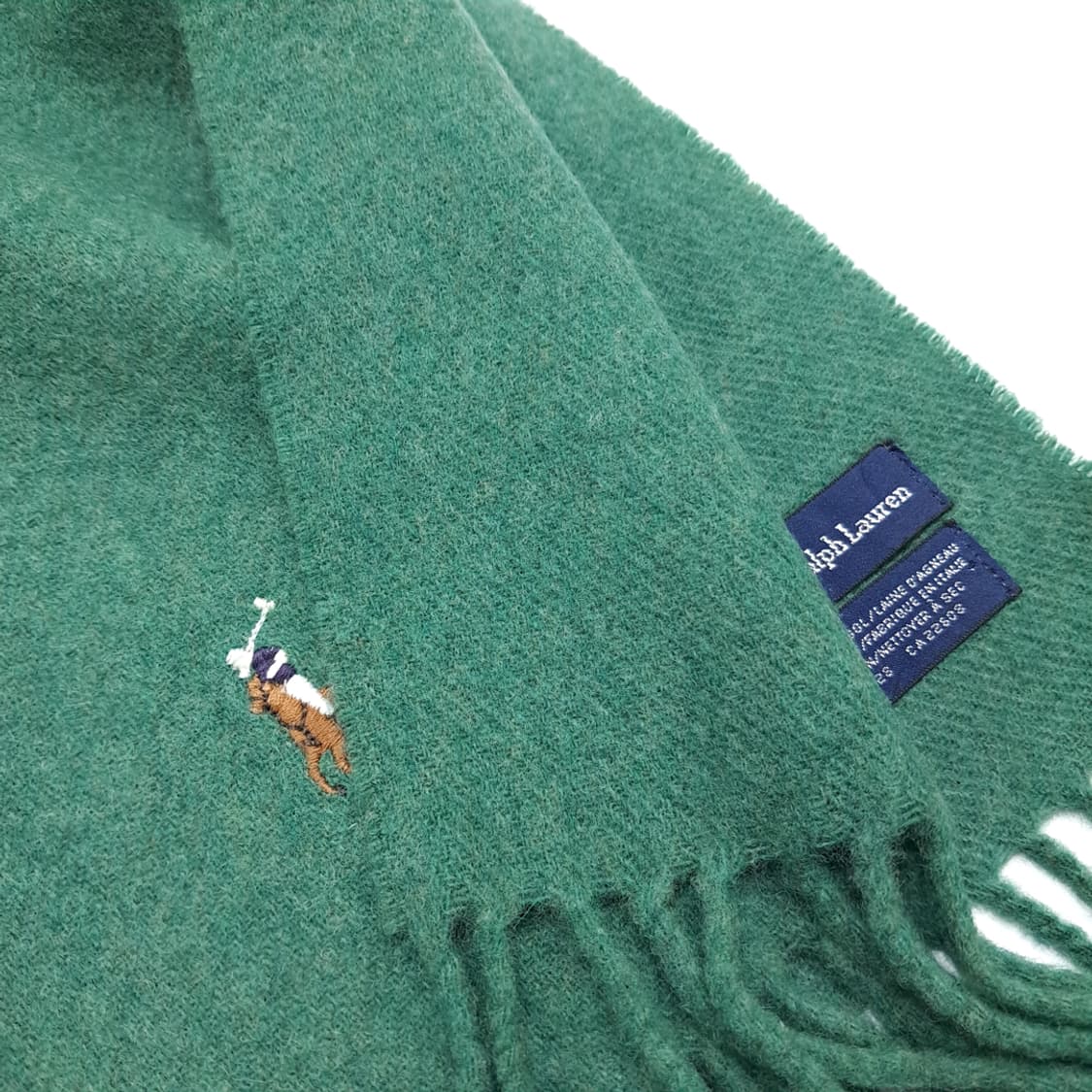 MX352 폴로 랄프로렌 에메랄드그린 램스울 목도리 머플러 상품이미지5