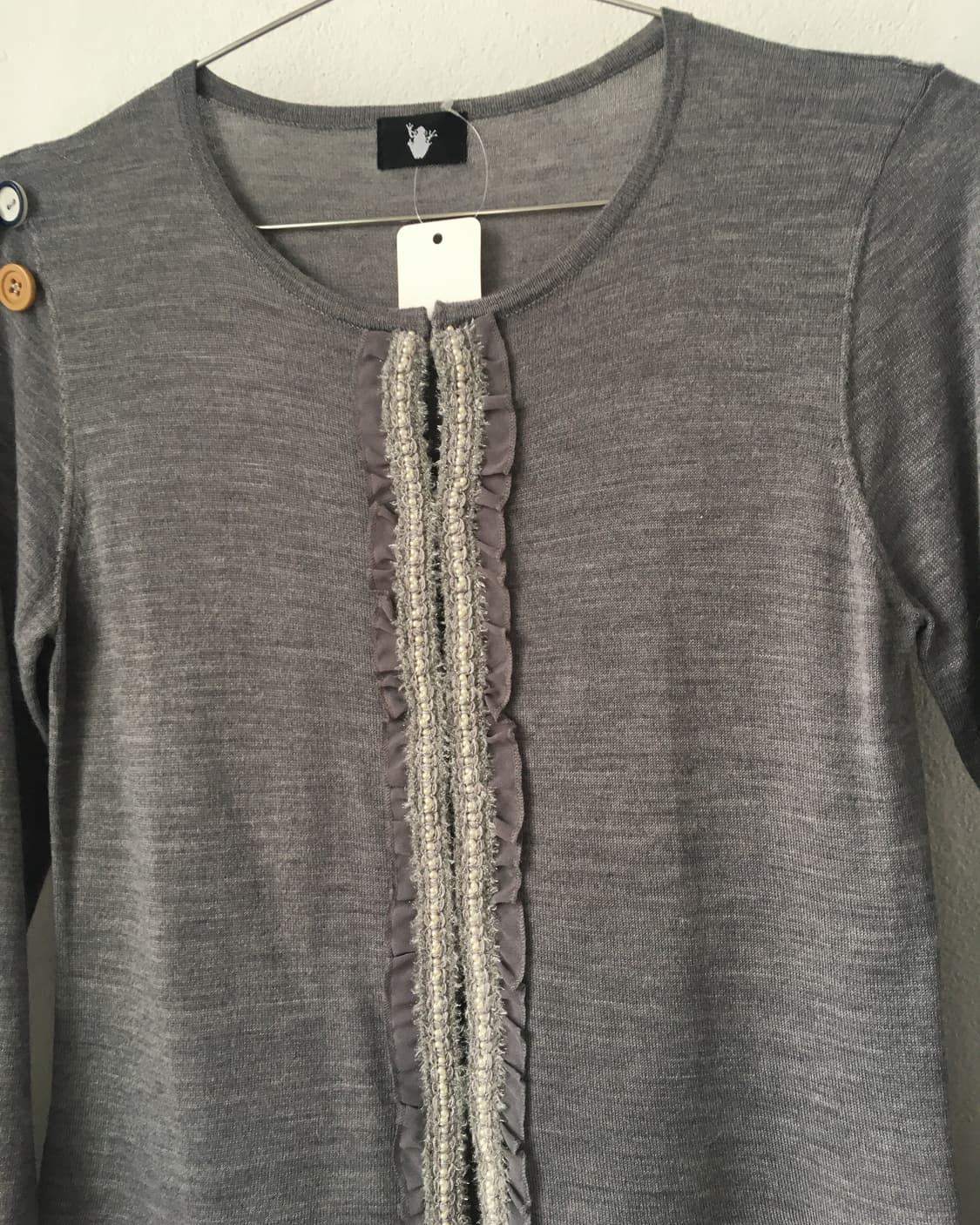 Lace trimming knit cardigan 상품이미지4