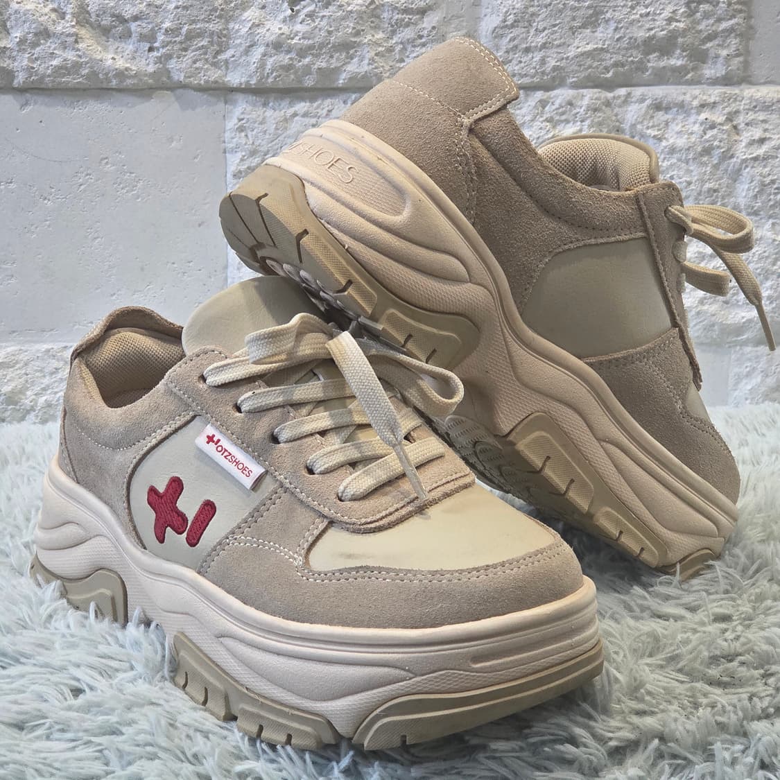 1w-10:OTZ SHOES오티지슈즈 플랫폼 스니커즈 다크 베이지 220 상품이미지4
