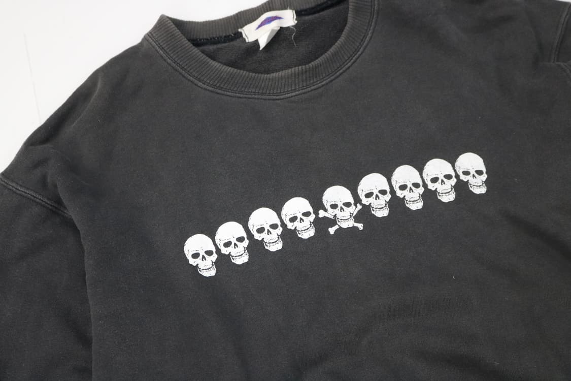 LORD ALBERT 로드 알버트 빈티지 스컬 프린팅 블랙 스웨트셔츠 상품이미지3