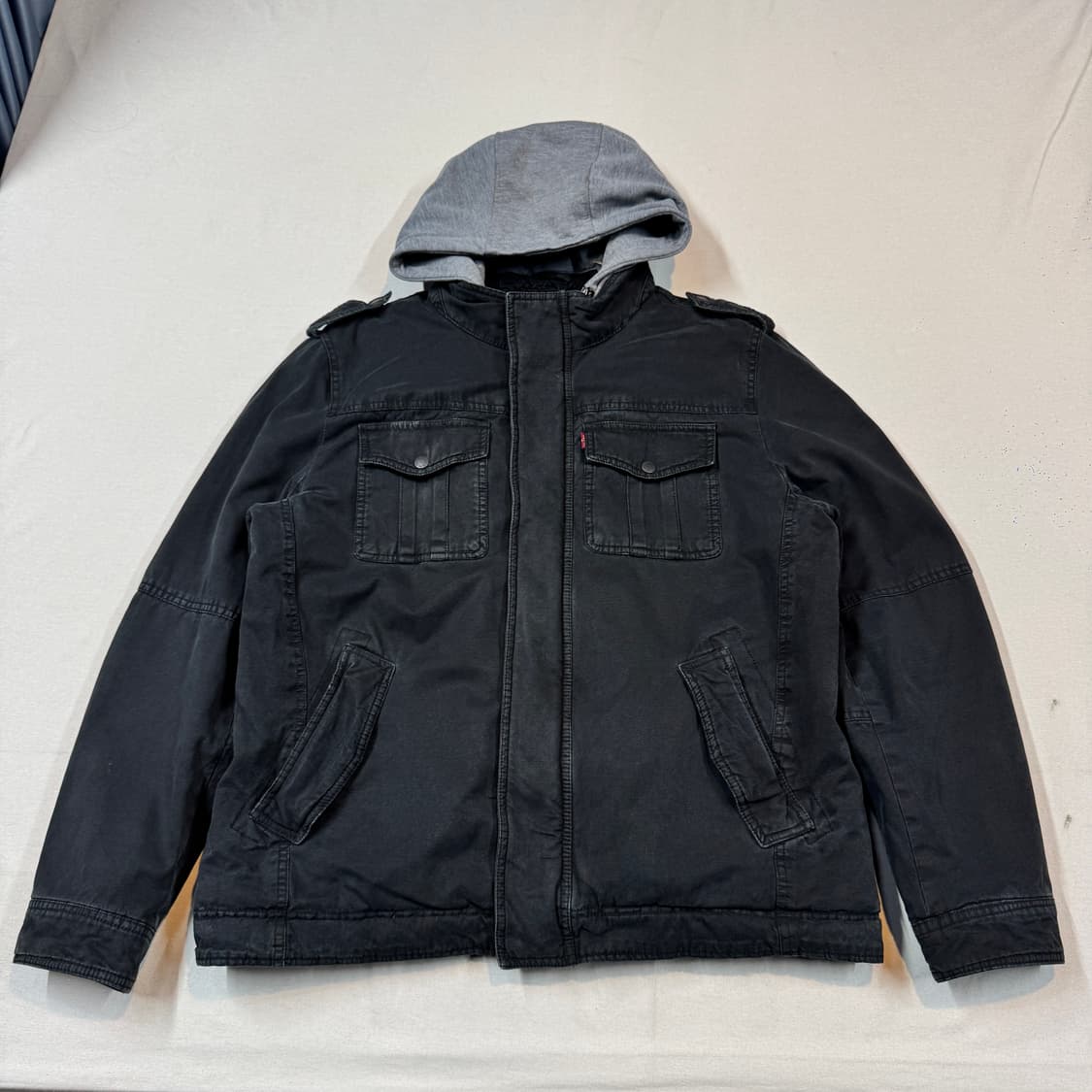 L) 리바이스 데저트 후드 레이어드 자켓 블랙 상품이미지1