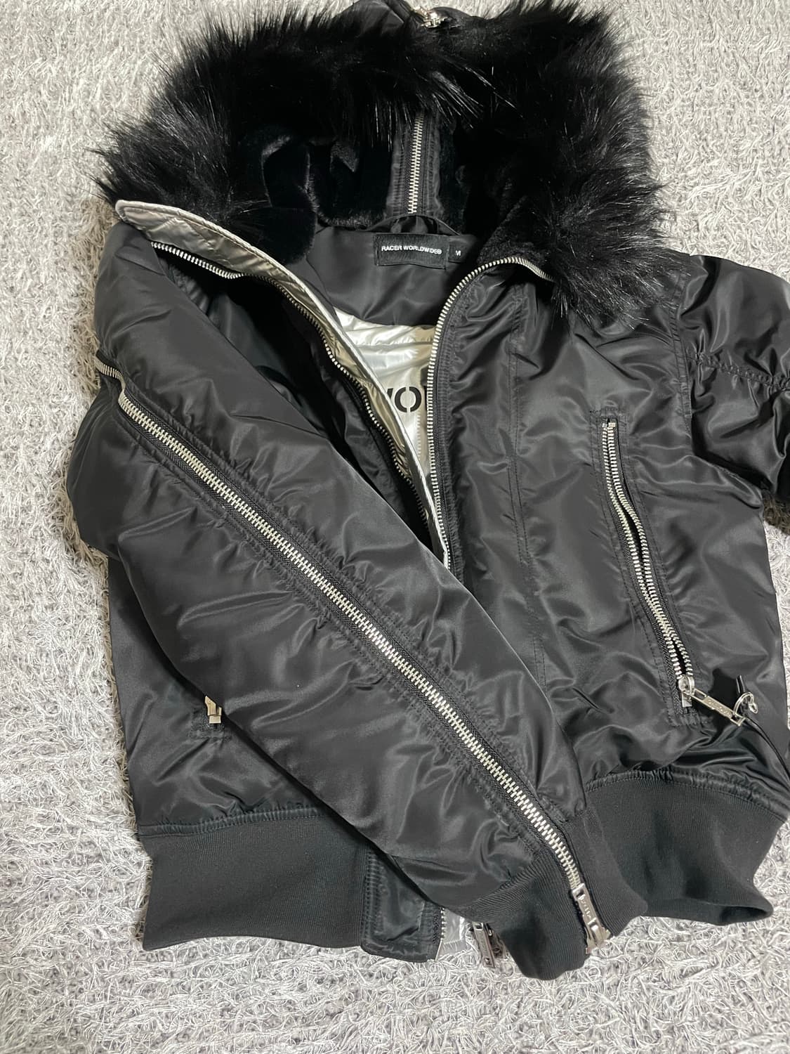 racer worldwide 퍼 봄버 블랙 상품이미지4