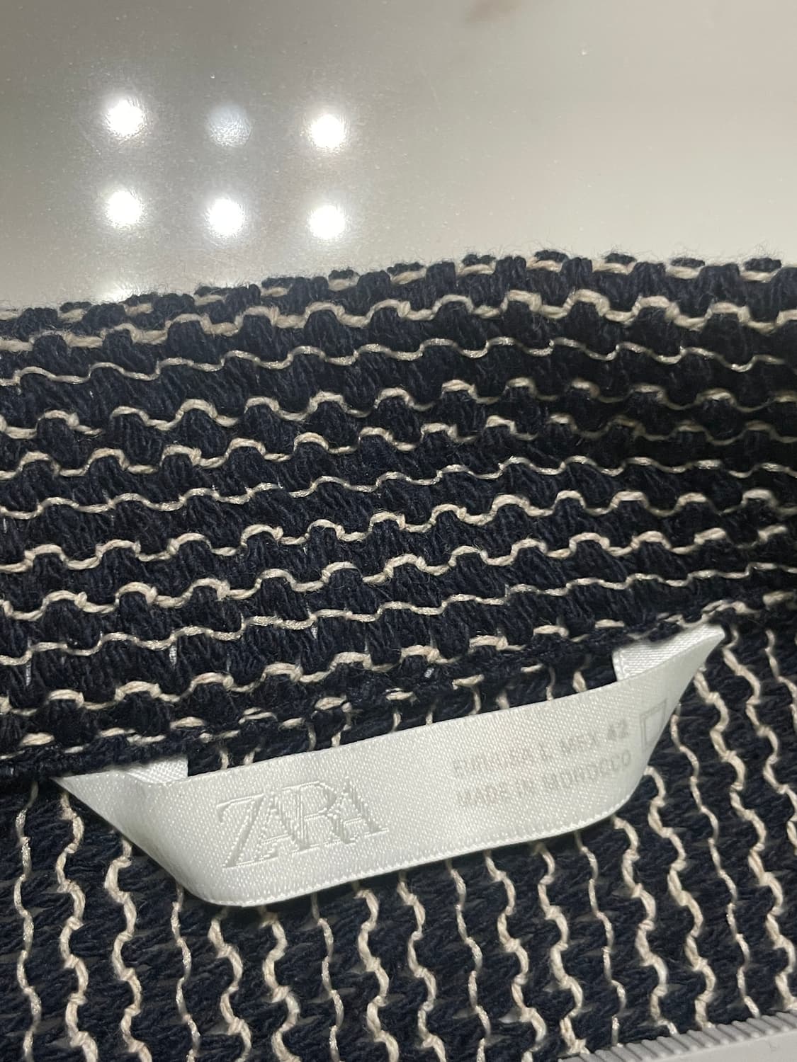 ZARA 남성 셔츠 L 네이비/화이트 새상품 (us uk 한정) 상품이미지3