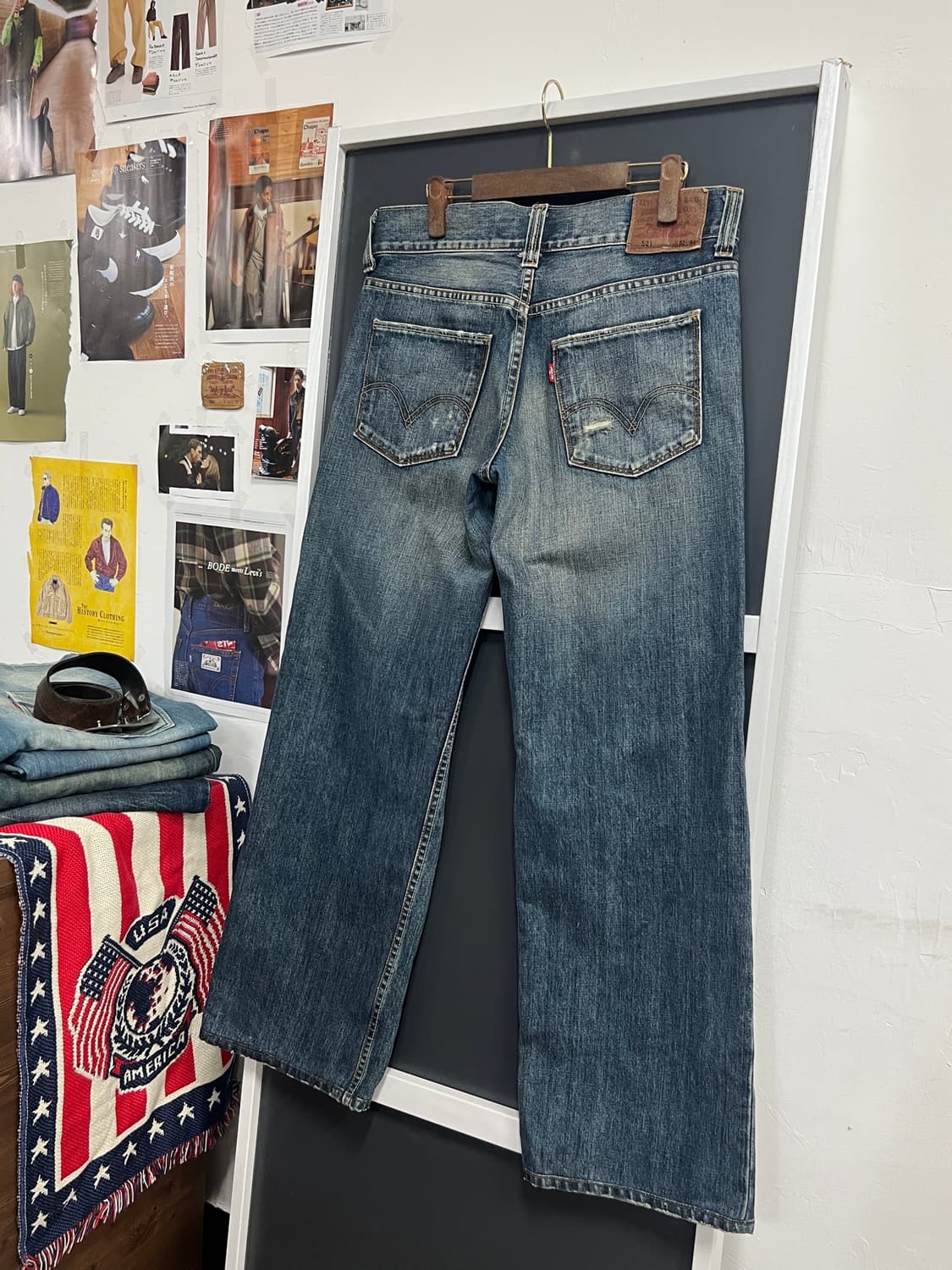 00s Levis 리바이스 521 와이드핏 데님 팬츠 상품이미지1