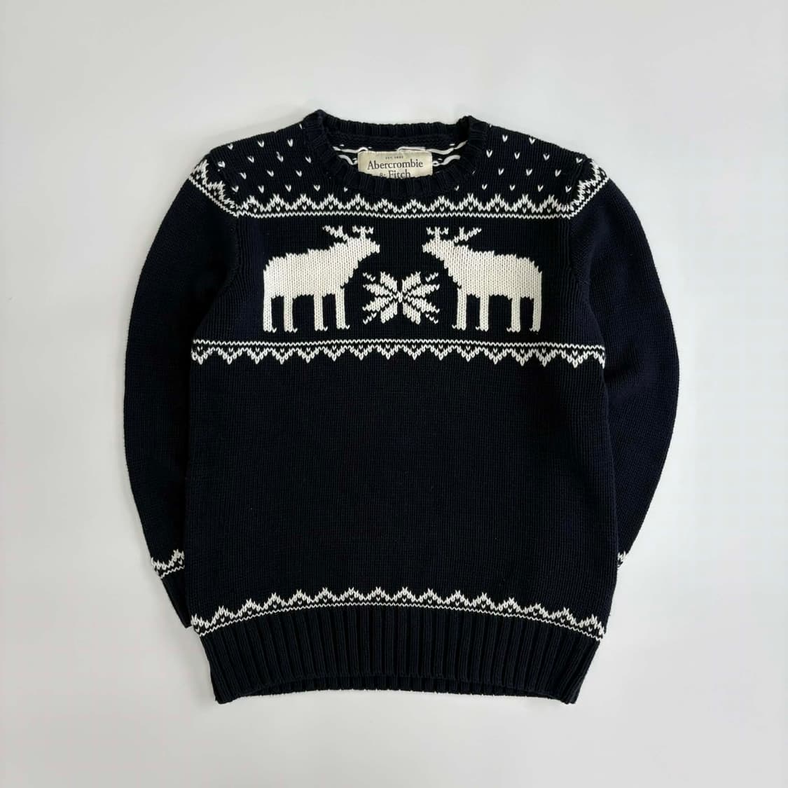 아베크롬비 노르딕 네이비 걸즈 크루넥 스웨터 니트(XL) 상품이미지2