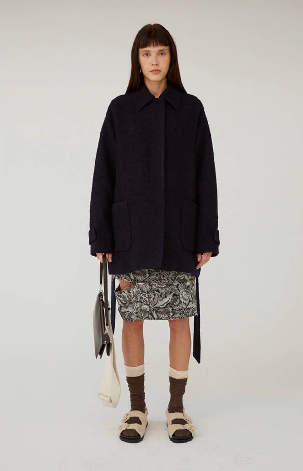 oef 오이에프 더블 포켓 하프 코트 상품이미지2