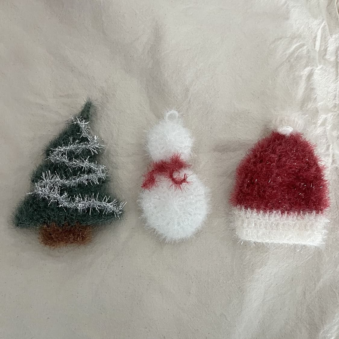 한정판매) 크리스마스 수세미 오너먼트 세트🎅🏻 상품이미지1