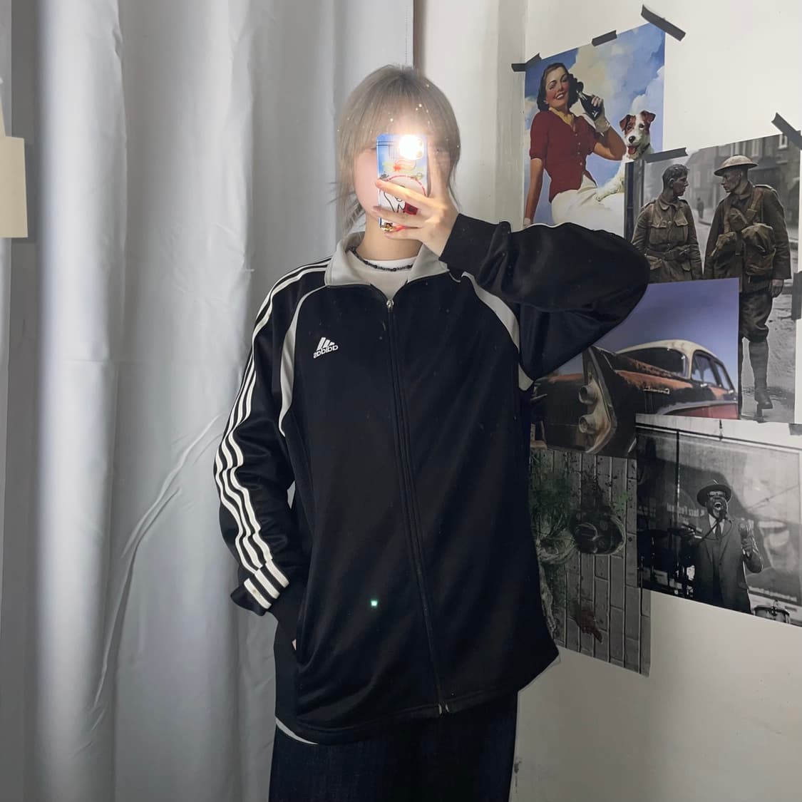 아디다스 블랙 트랙탑 져지 M 상품이미지5