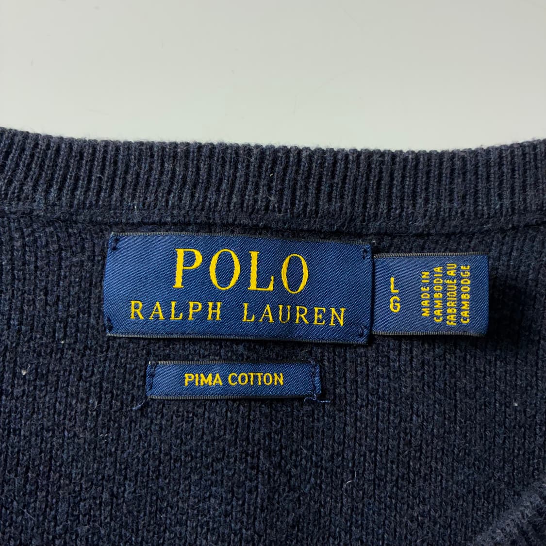 Polo  폴로 랄프로렌 자수 피마코튼 네이비 라운드 니트  상품이미지3