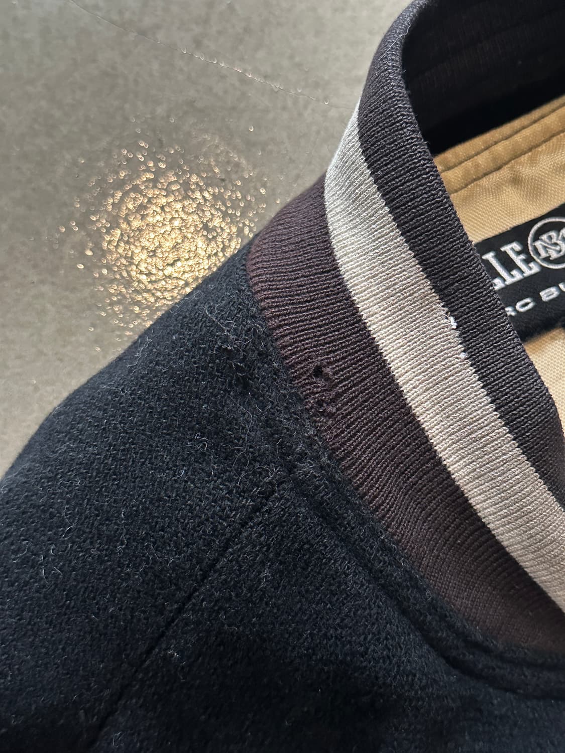 Pellepelle 펠레펠레 레더 슬리브 바시티 자켓 상품이미지4