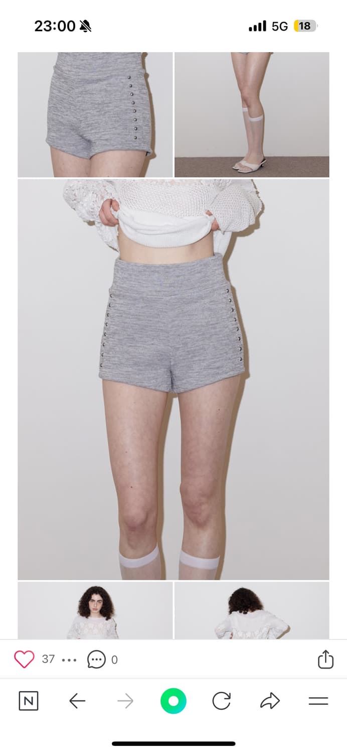 폴리수엠 studded dolphin shorts gray 상품이미지1