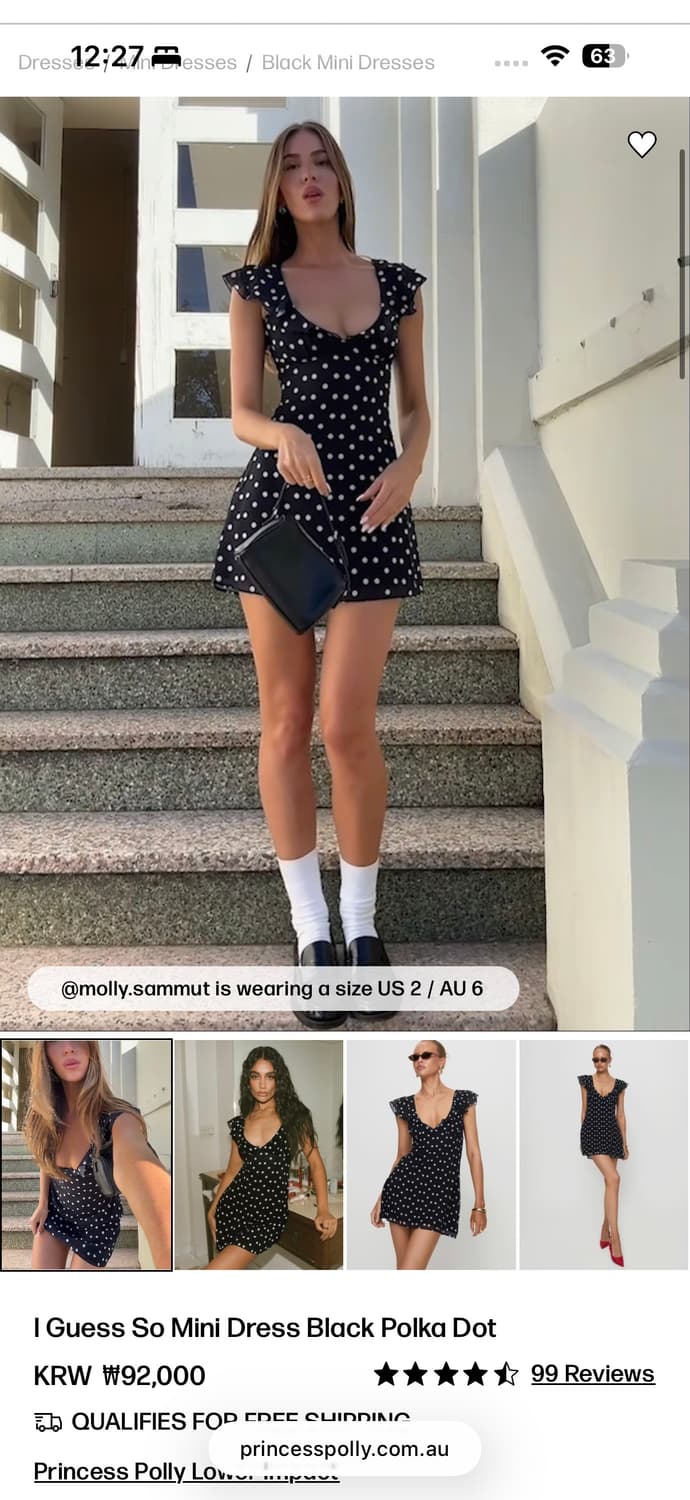 Princess polly 폴카닷 드레스 상품이미지3