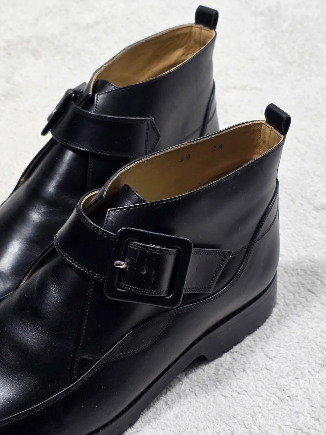 Rabokigoshi 라보키고시 블랙 가죽 버클 앵클 부츠 235 상품이미지3