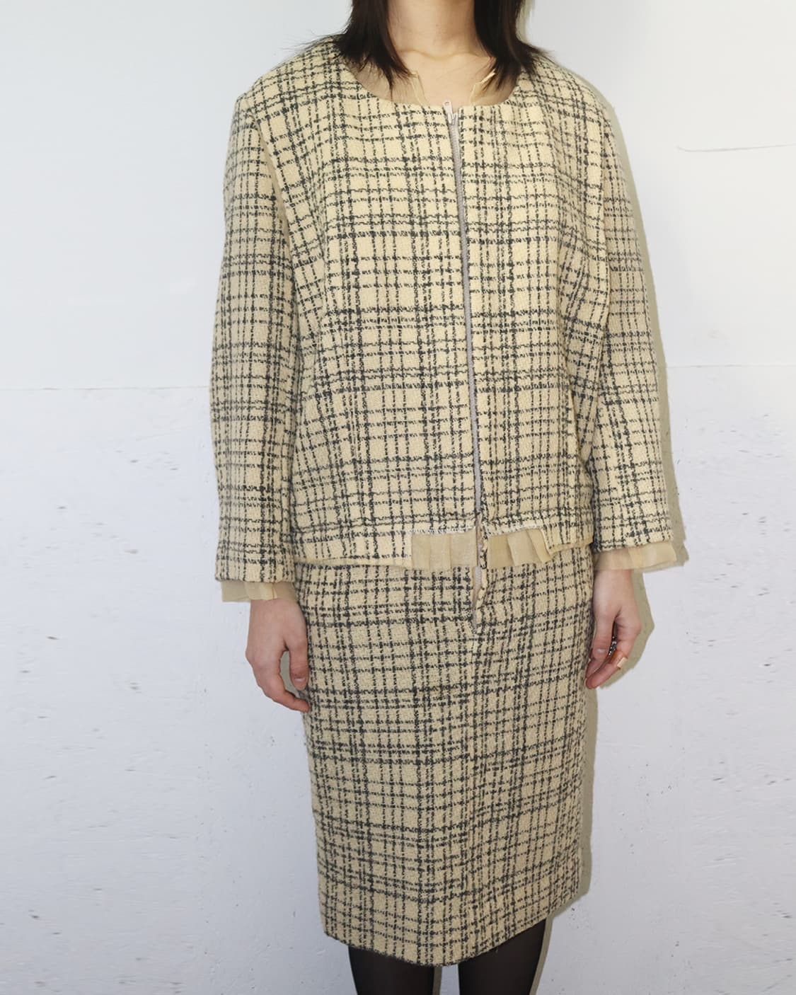 꼼데가르송 AD1997 레이어드 트위드 집업 드레스 상품이미지3