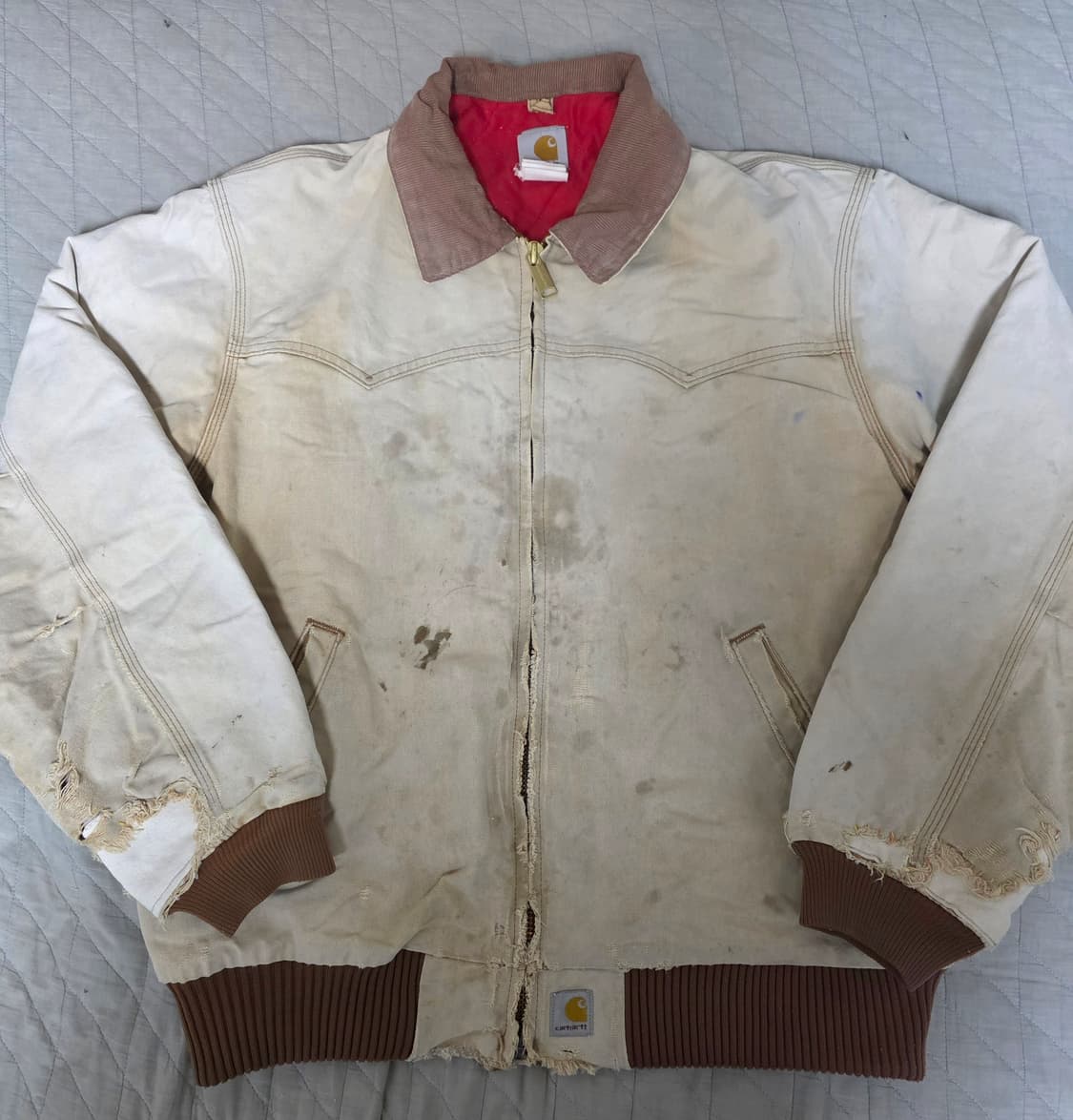 [XXL] 80-90s 빈티지 칼하트 산타페 j13 14트래쉬드 워크자켓 상품이미지1