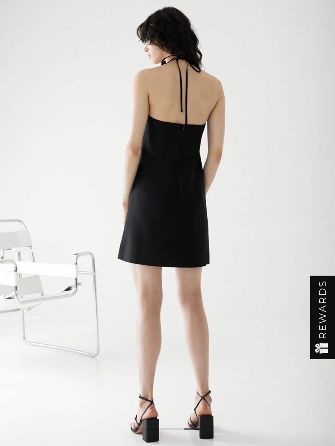 (민주킴)  블랙 홀터넥 미니 드레스 - 38 상품이미지4