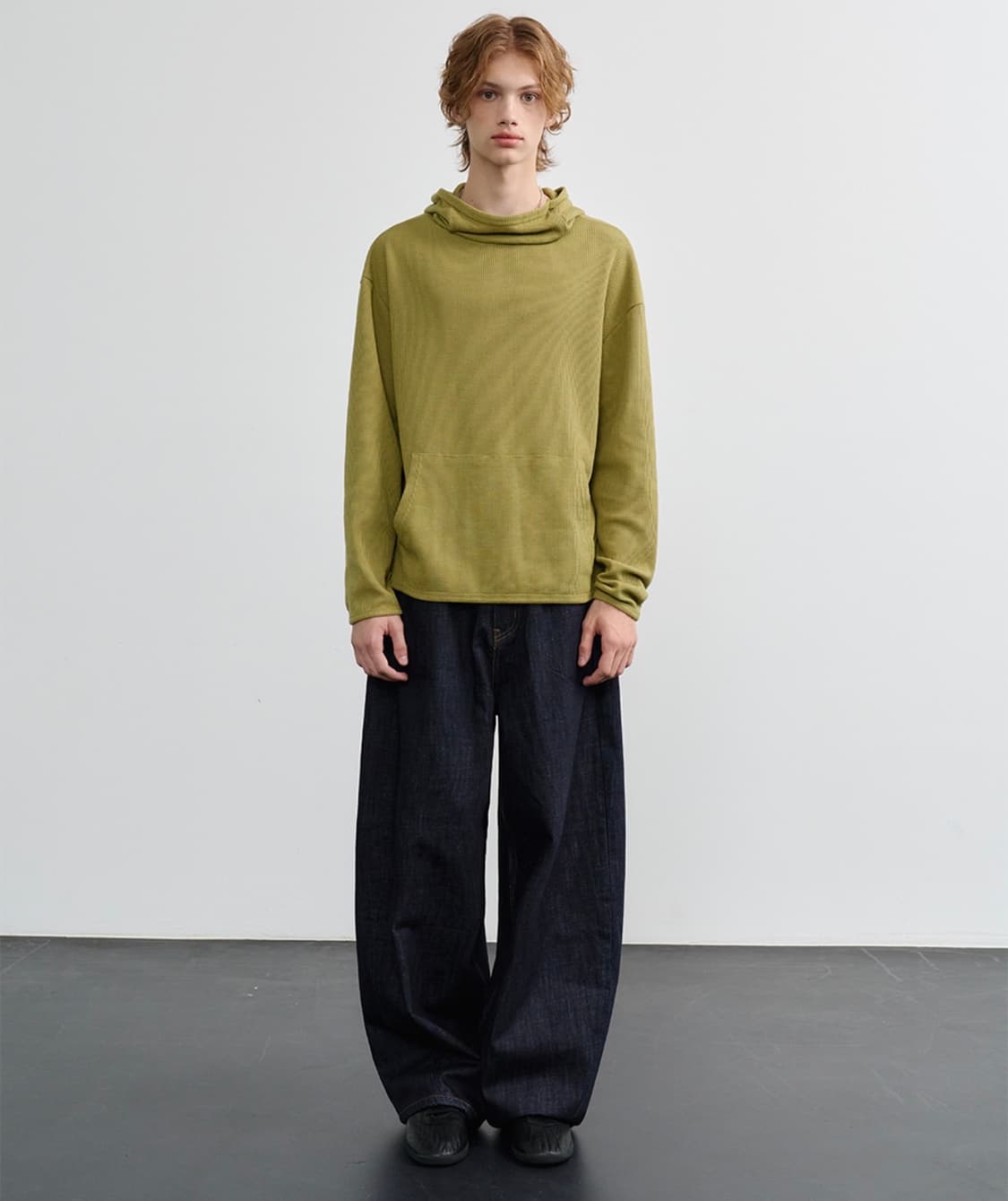 노운 와이드 커브드 팬츠 인디고 1 상품이미지1