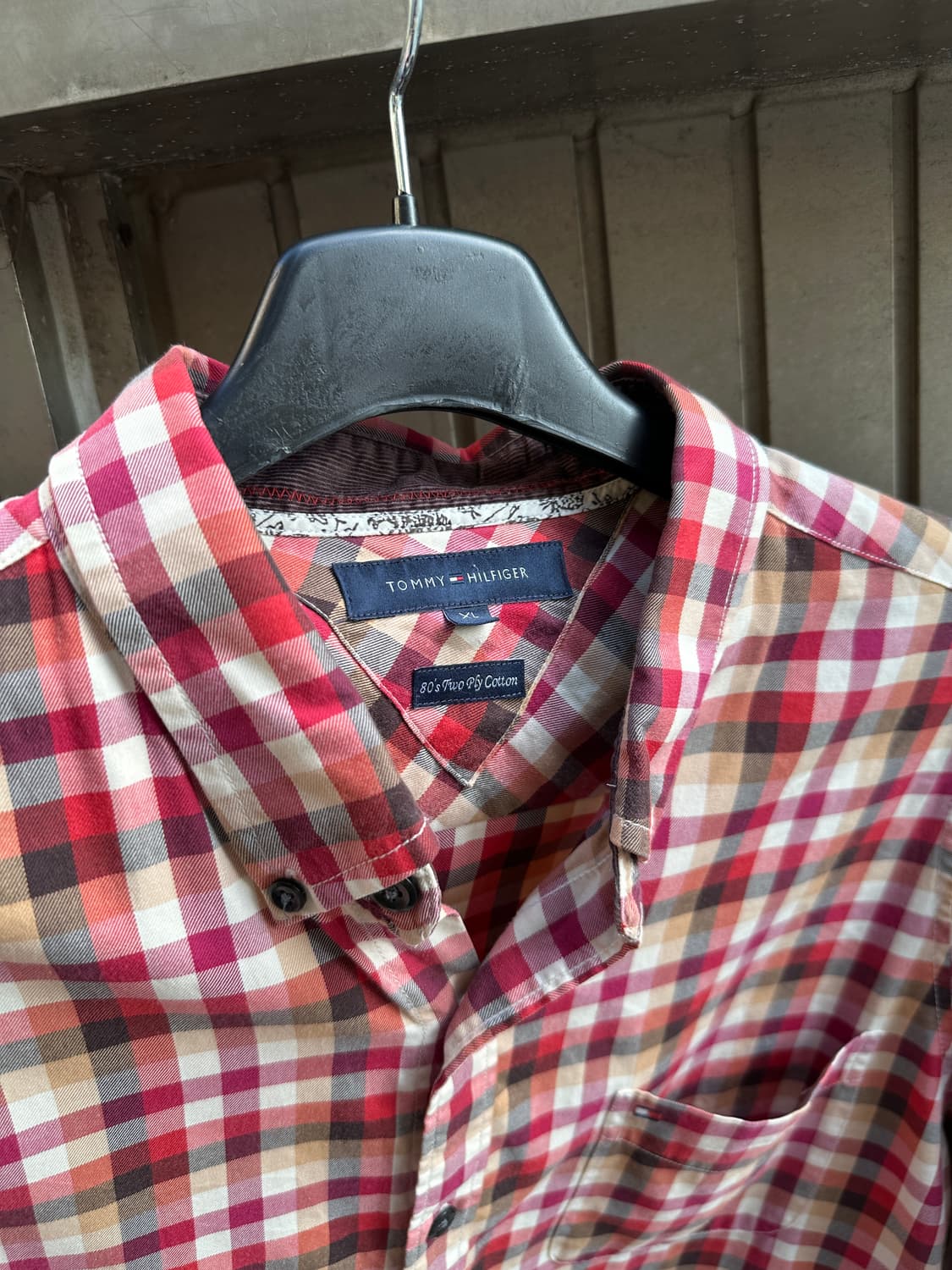 TOMMY HILFIGER red check patch shirts 상품이미지4