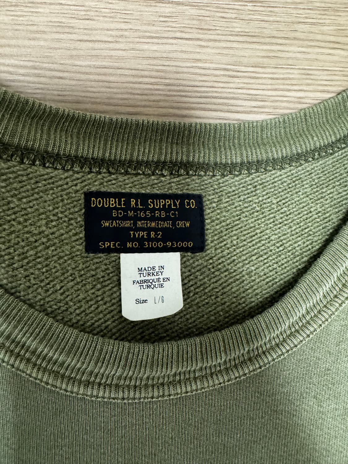 RRL 더블알엘 카키색 포켓 맨투맨 L 상품이미지3