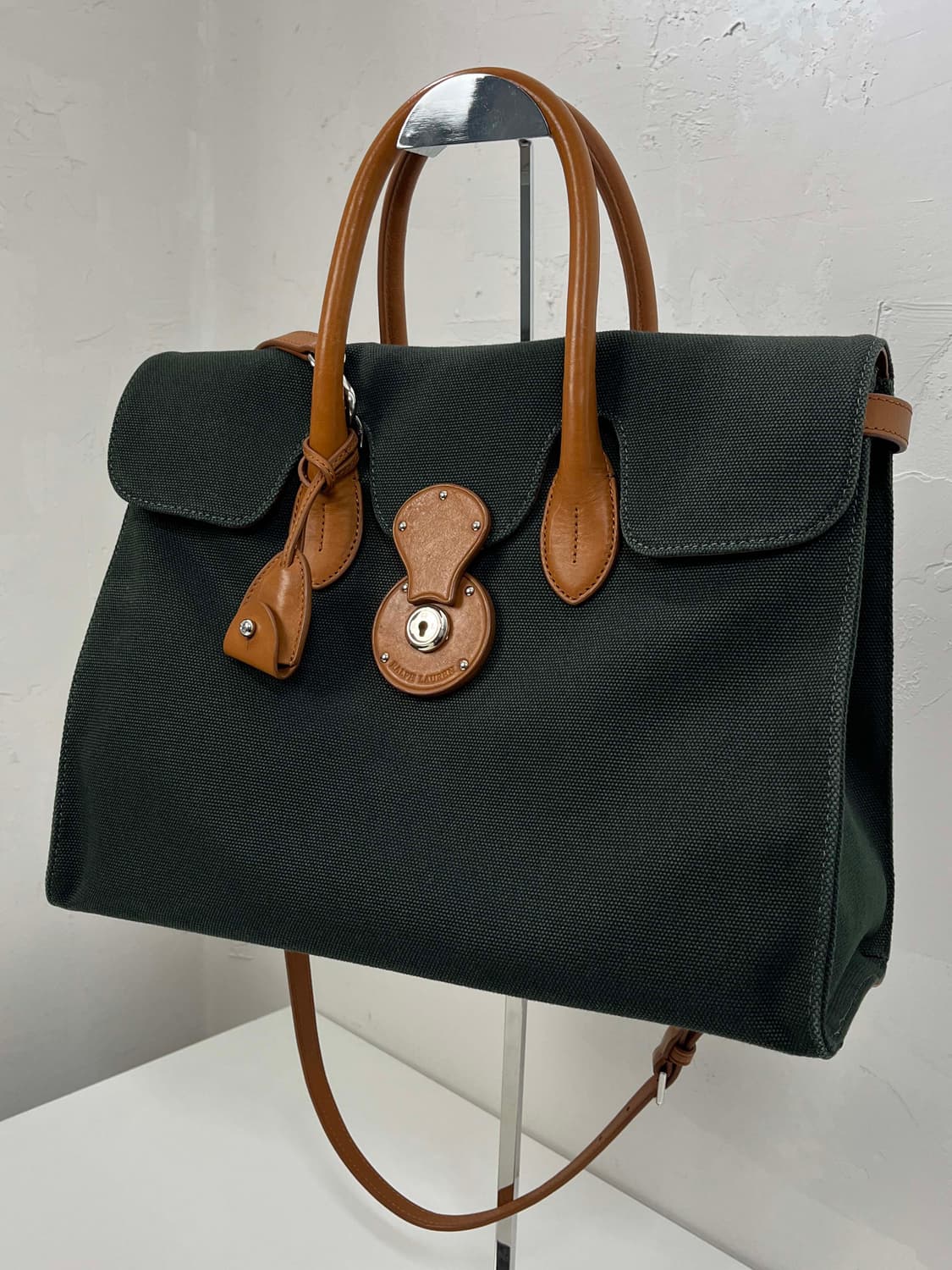 폴로 랄프로렌 컬렉션 카프스킨 소프트리키 33 캔버스 쿠퍼백 숄더 토트백 상품이미지1