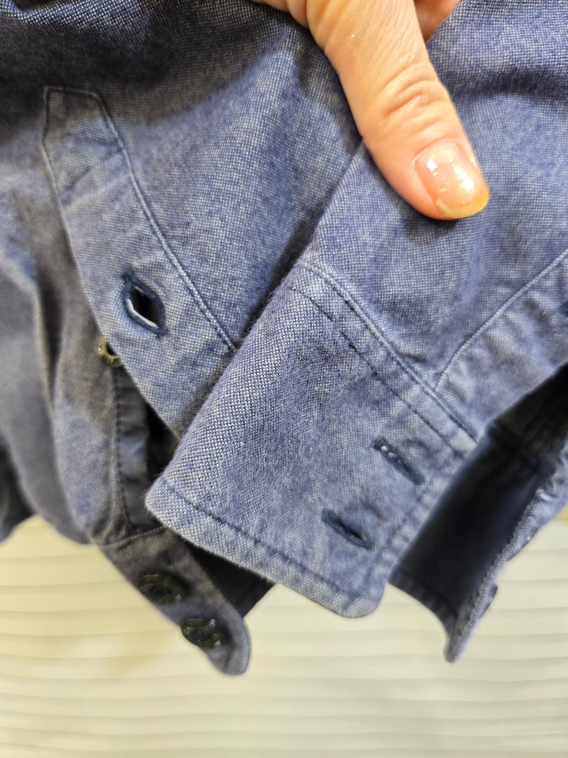 스톤아일랜드 (매장정품)블루 데님 셔츠 남방 상품이미지9