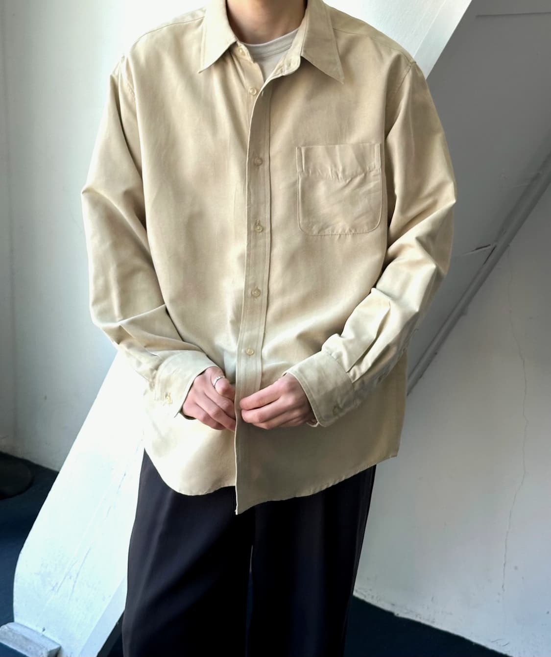 Fake suede fabric L/S shirt 상품이미지9