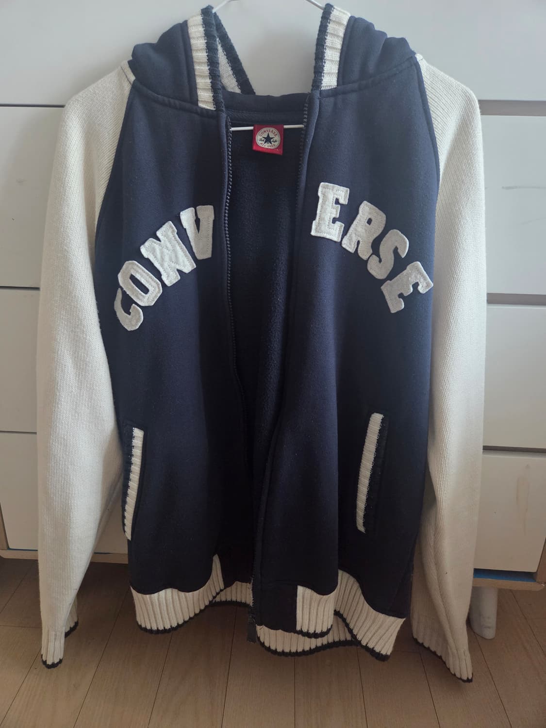 컨버스 래글런 니트 후드집업 L사이즈 상품이미지1