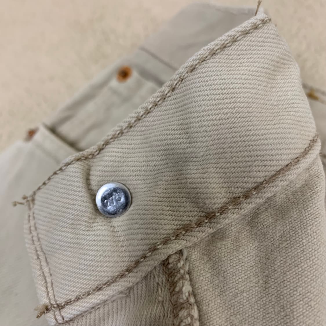 90s 빈티지 리바이스 501 데님팬츠(31사이즈) 베이지크림진 상품이미지6