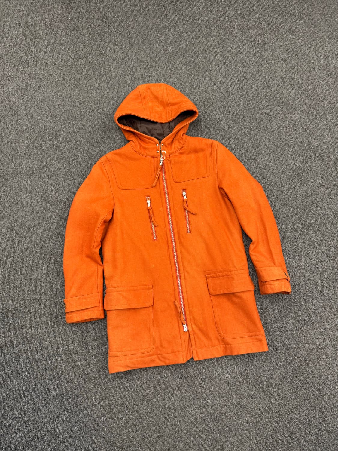 M)BAHUT 빈티지 여성 오렌지 후드 코트 상품이미지1