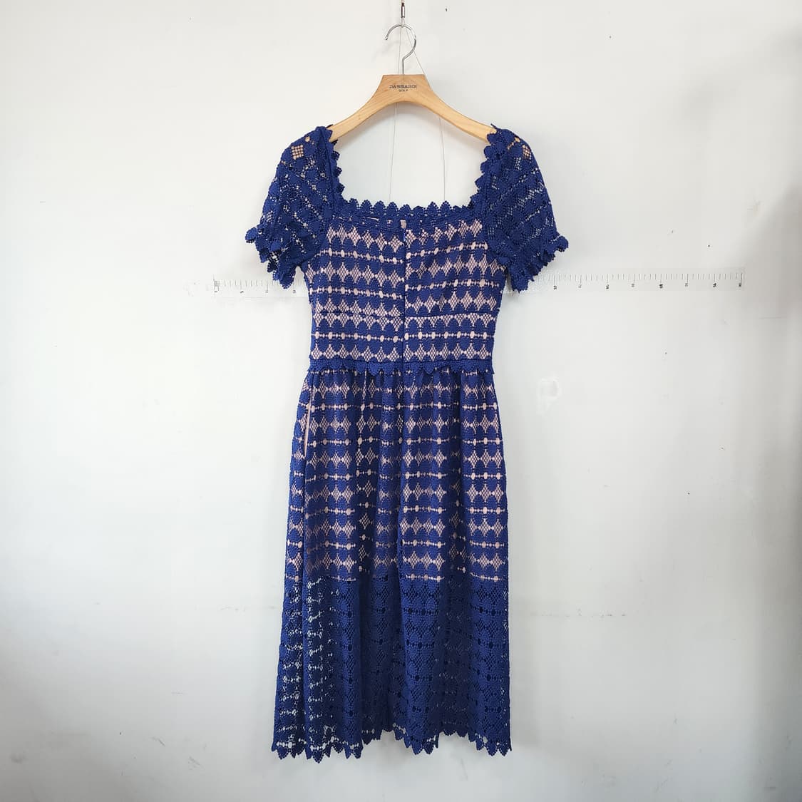 수입 펀칭 레이스 네이비 스퀘어넥 원피스 상품이미지3