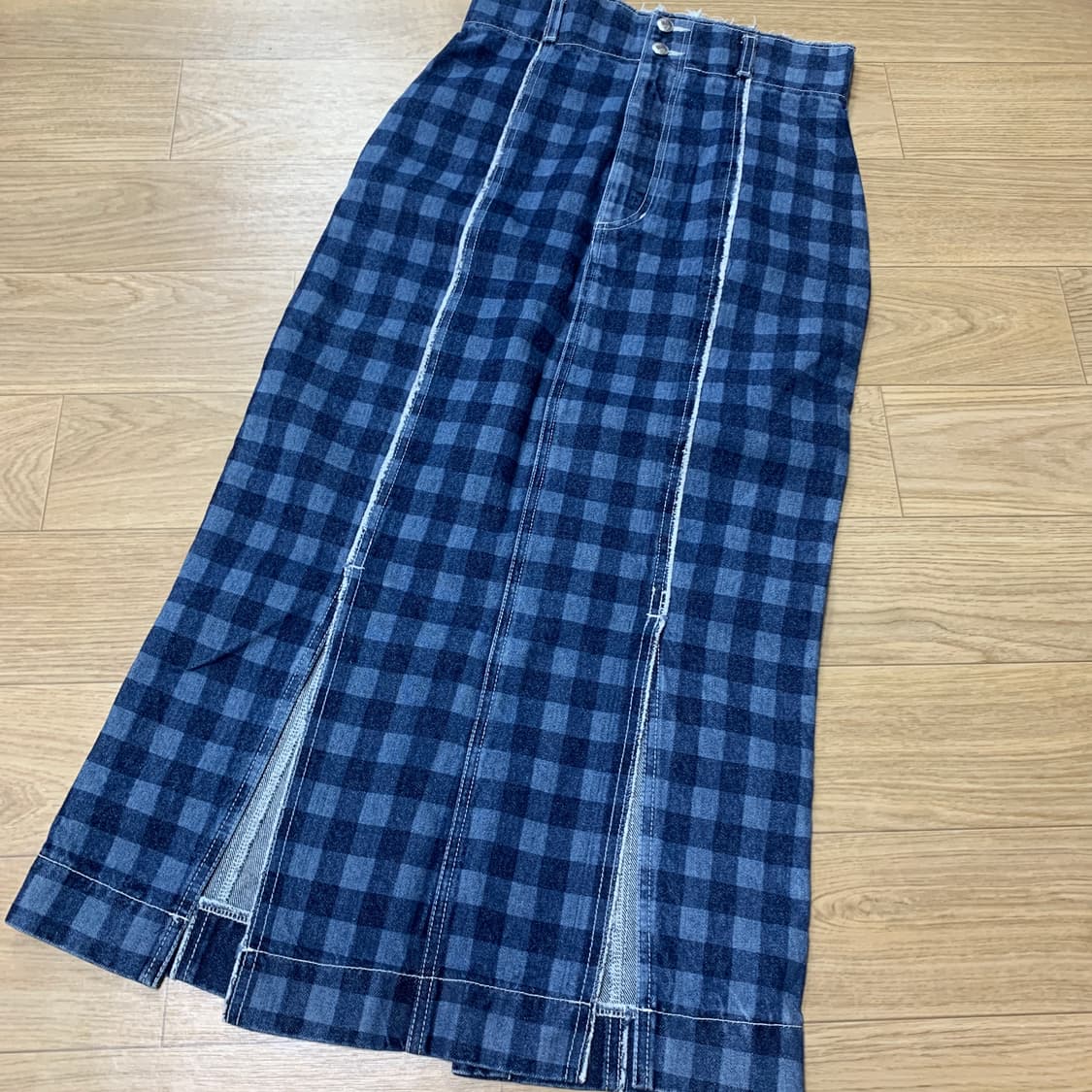 25)5Knot 체커보드 데님 롱 스커트 상품이미지1