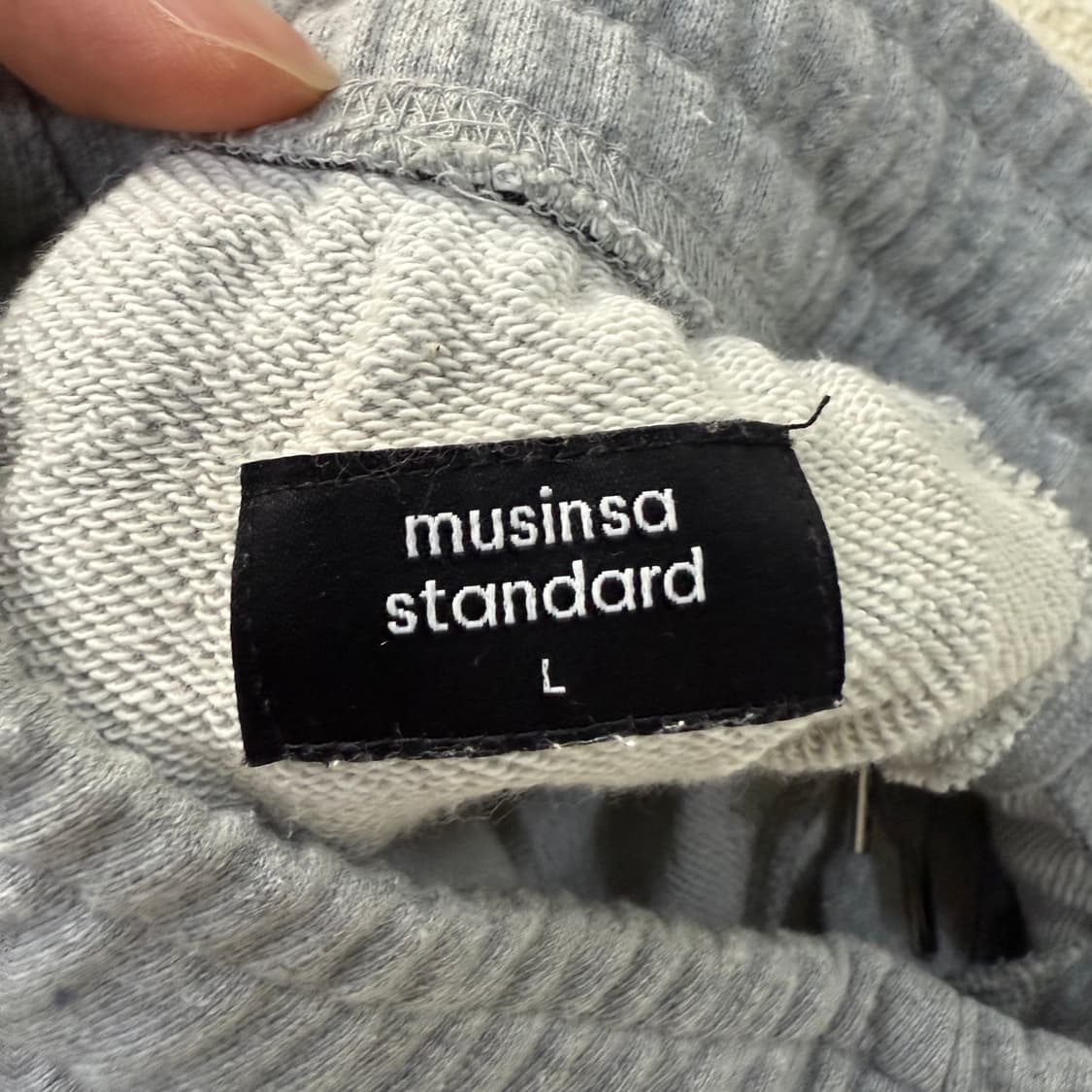 [L] 무신사스탠다드 멜란지그레이 트레이닝 팬츠 0114T1 상품이미지4